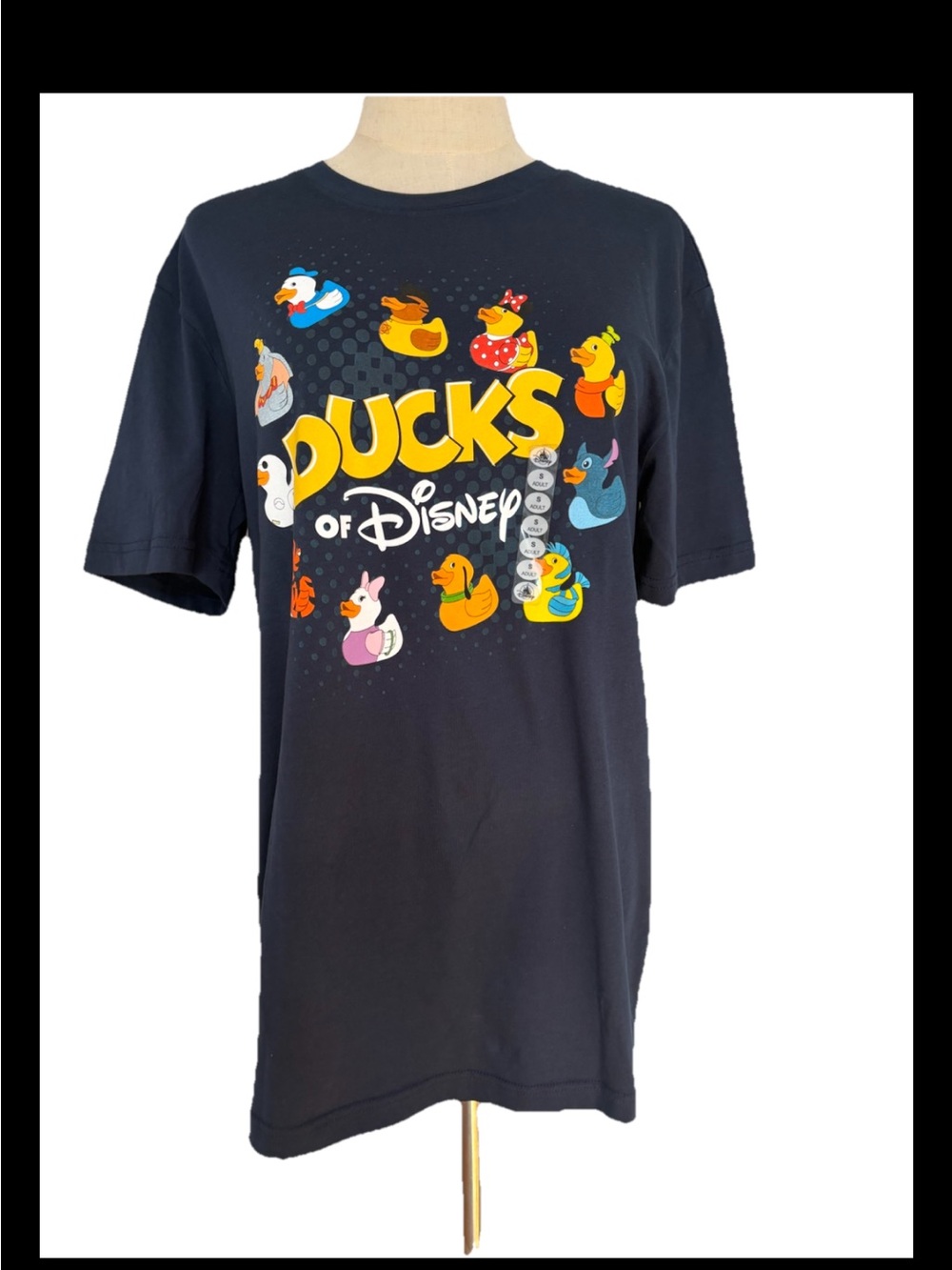 Disney Parks 2026 Disney Rubber Ducks Adult T-Shirt Navy Small Minnie Stitch